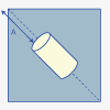 図のように正方形に紙を取り、BOXを横にして中央に置いてください。目安として、Aの長さはBOXの底の直径+7cm程度です。